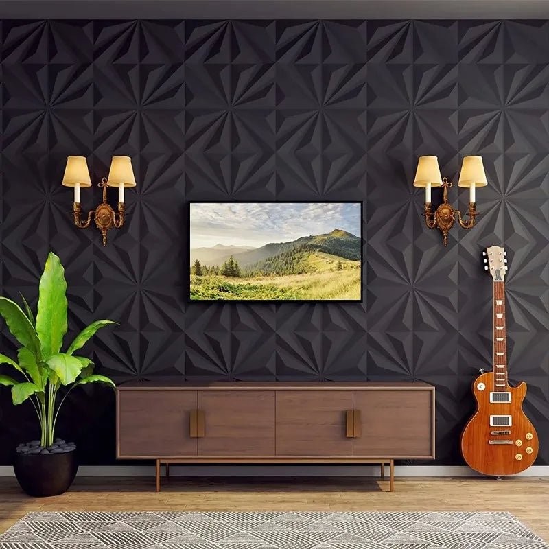 12 - Piece 3D PVC Wall Panel Stickers - Digwee