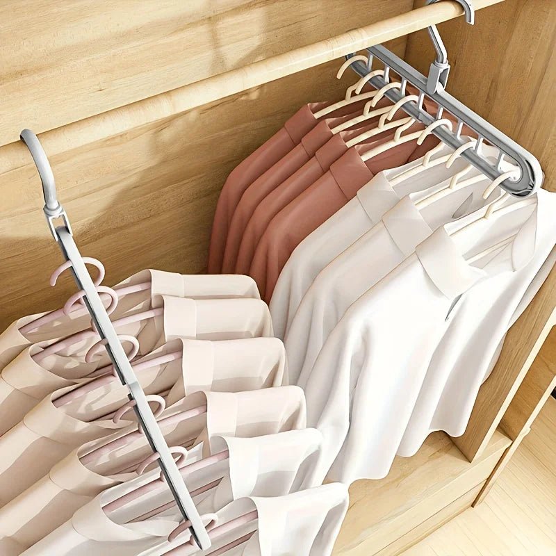3 - Pack Foldable 9 - Hole Space Saving Hangers - Digwee