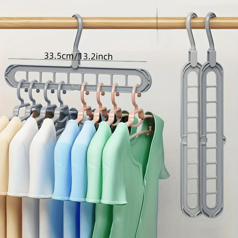 3 - Pack Foldable 9 - Hole Space Saving Hangers - Digwee