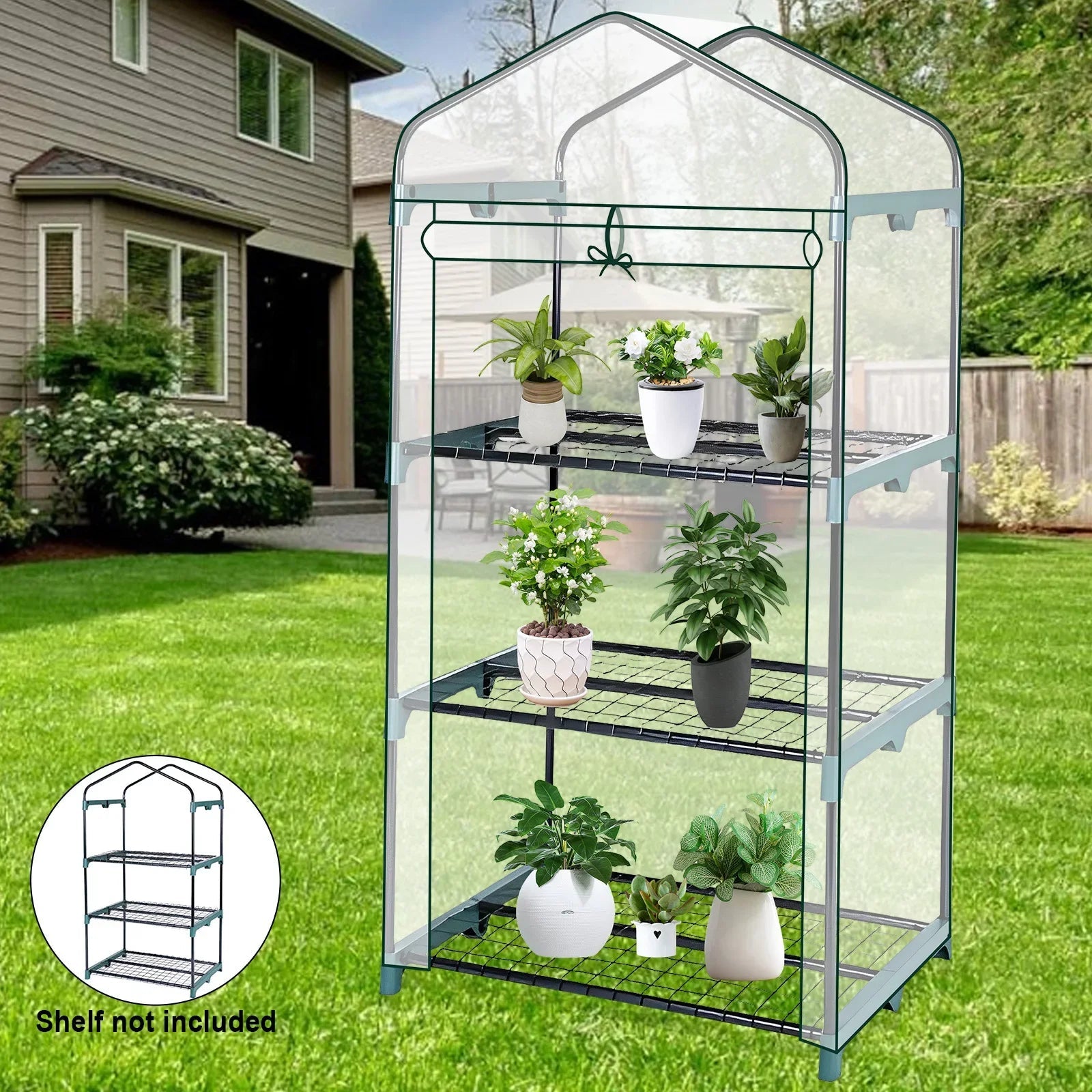 4 - Tier Transparent Walk - In Garden Greenhouse Cover - Digwee