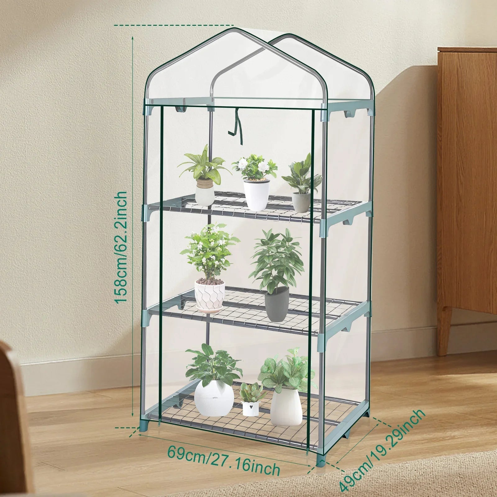 4 - Tier Transparent Walk - In Garden Greenhouse Cover - Digwee