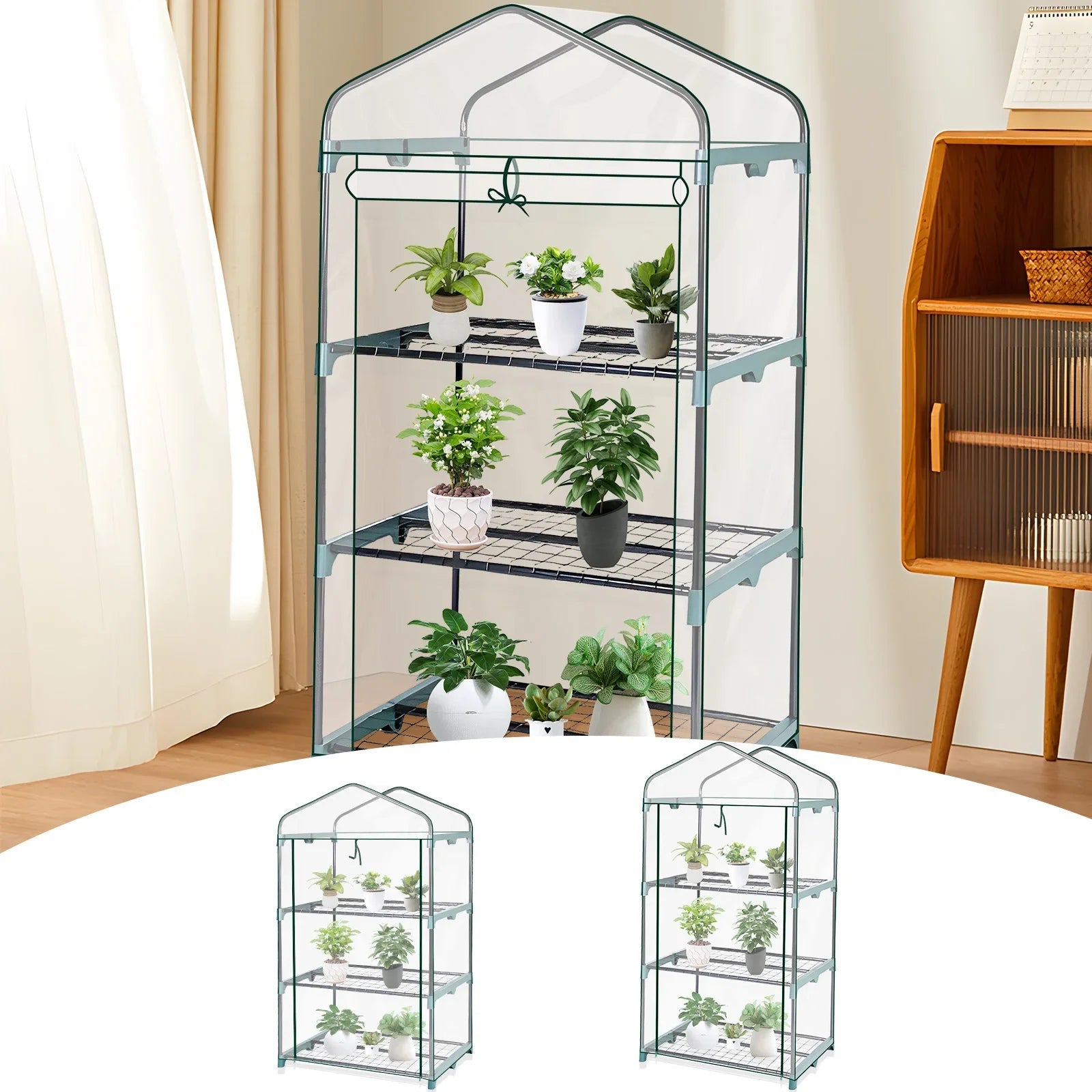 4 - Tier Transparent Walk - In Garden Greenhouse Cover - Digwee