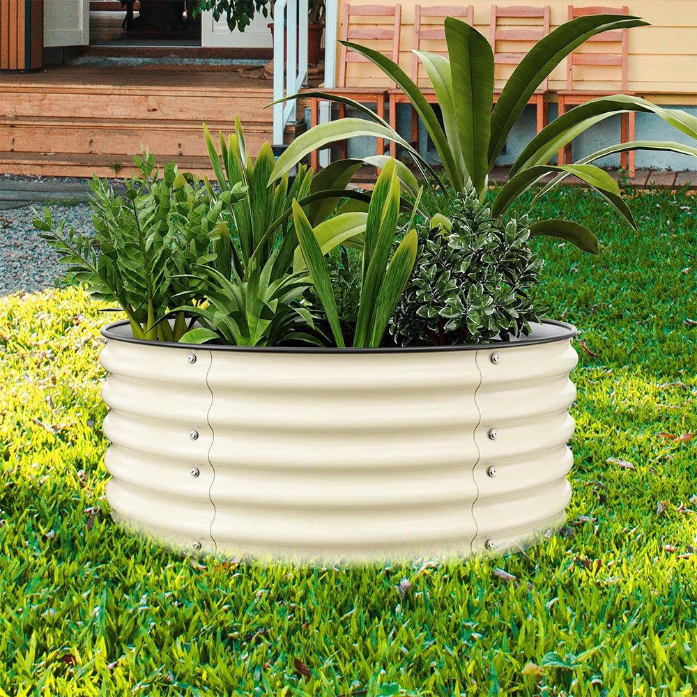 42" Round Metal Raised Garden Bed Planter - Digwee