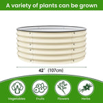 42" Round Metal Raised Garden Bed Planter - Digwee