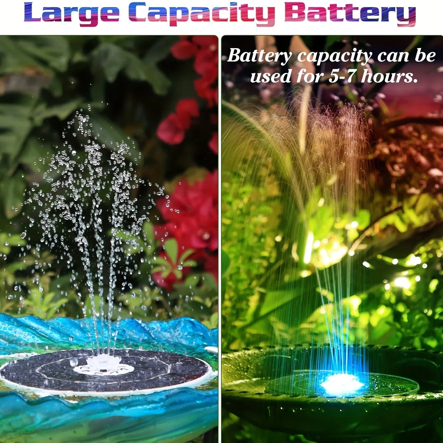 5.5W Solar Fountain Pump with LED Lights - Digwee