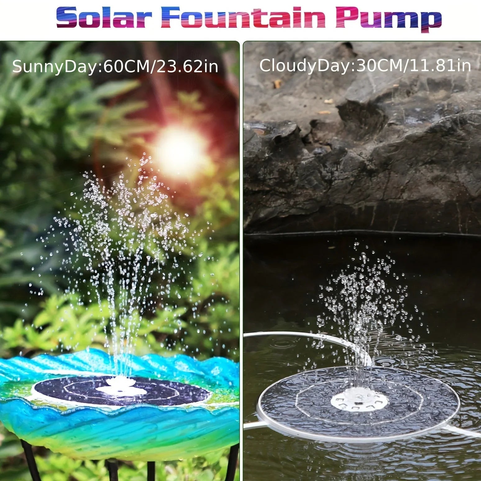 5.5W Solar Fountain Pump with LED Lights - Digwee