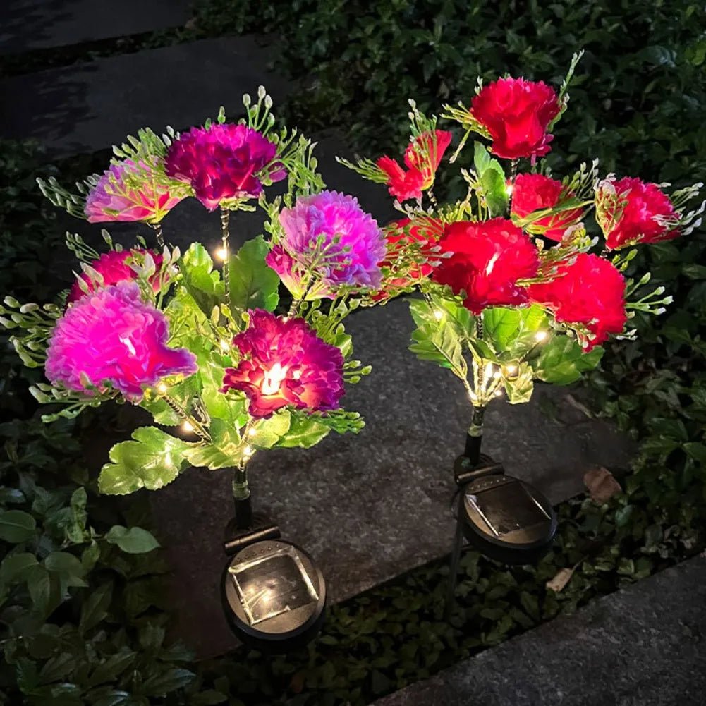 70cm Solar Carnation LED Garden Stake Lights - Digwee