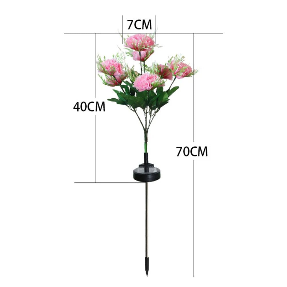 70cm Solar Carnation LED Garden Stake Lights - Digwee