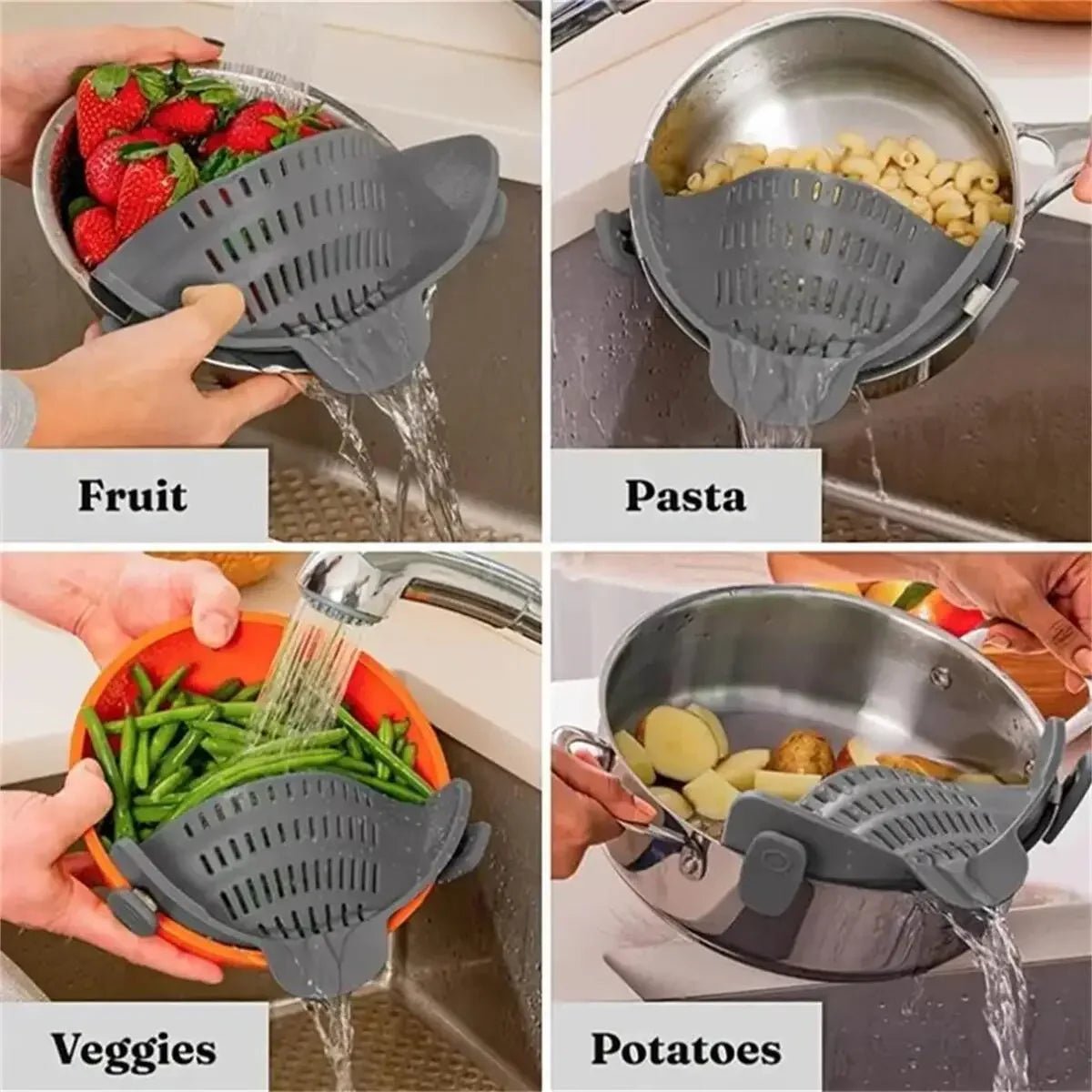 Adjustable Clip - On Pot Strainer - Digwee