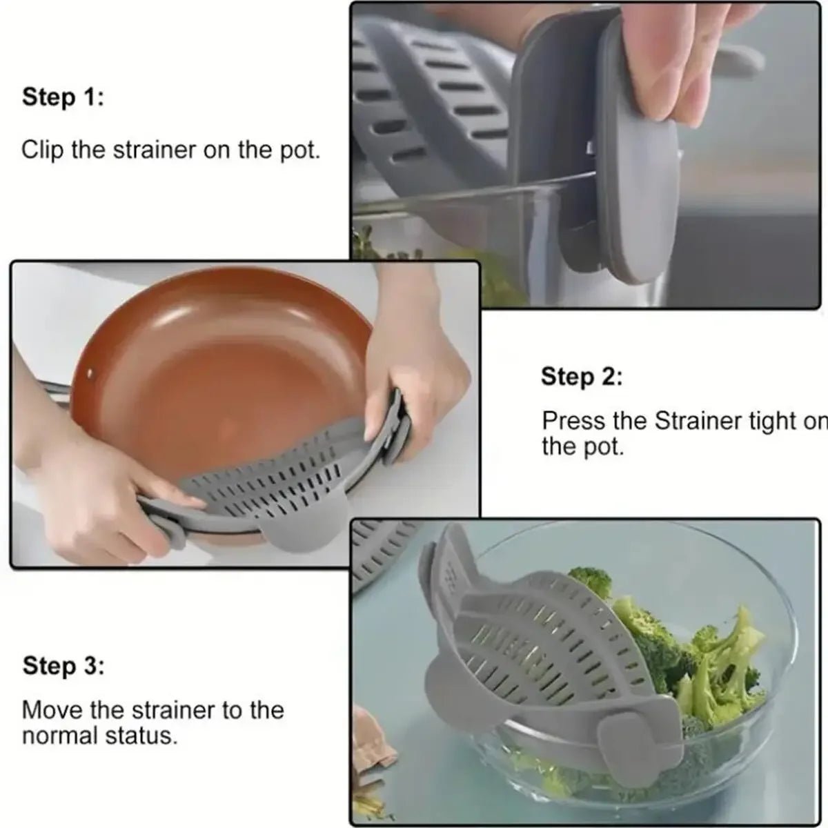 Adjustable Clip - On Pot Strainer - Digwee