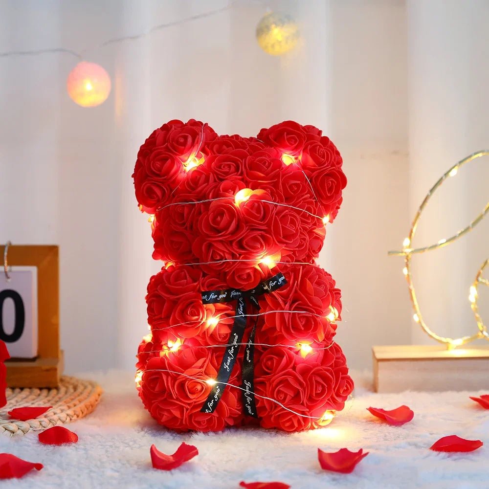 Artificial Rose Teddy Bear Gift - Digwee