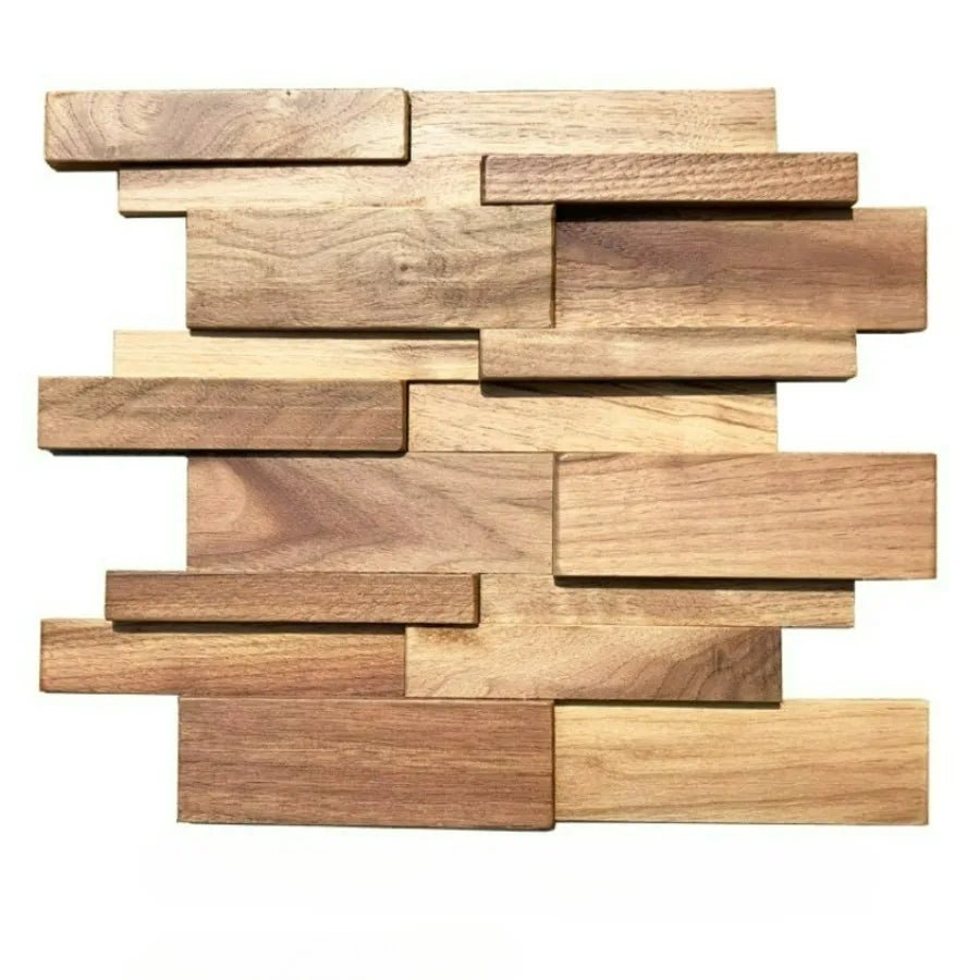 Black Walnut Wood Mosaic Wall Panel Tile - Digwee