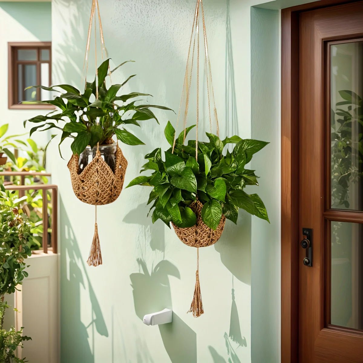 Boho Macrame Jute Hanging Plant Basket - Digwee