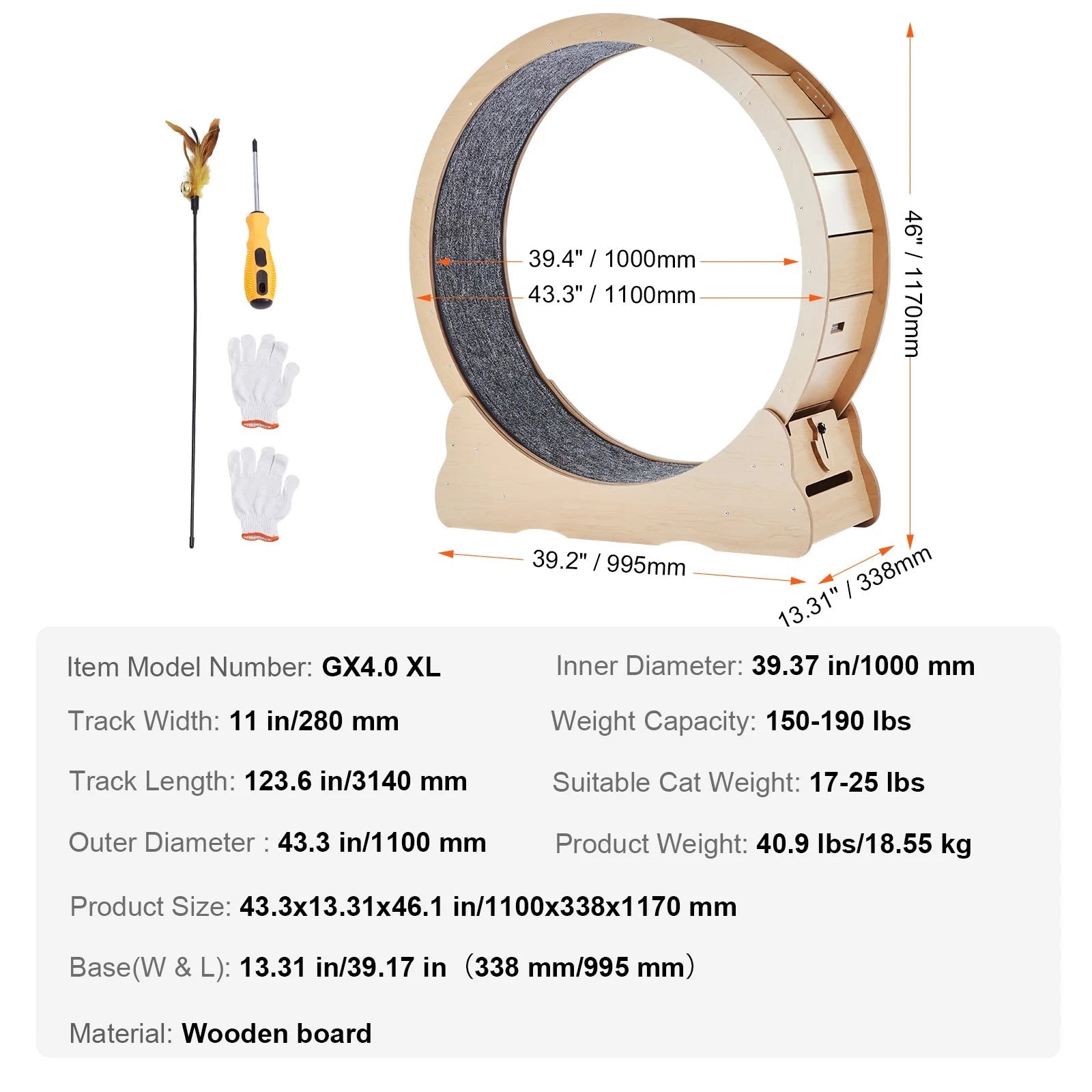 Cat Exercise Wheel — Wooden Silent Running Wheel for Indoor Cats - Digwee