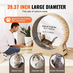 Cat Exercise Wheel — Wooden Silent Running Wheel for Indoor Cats - Digwee