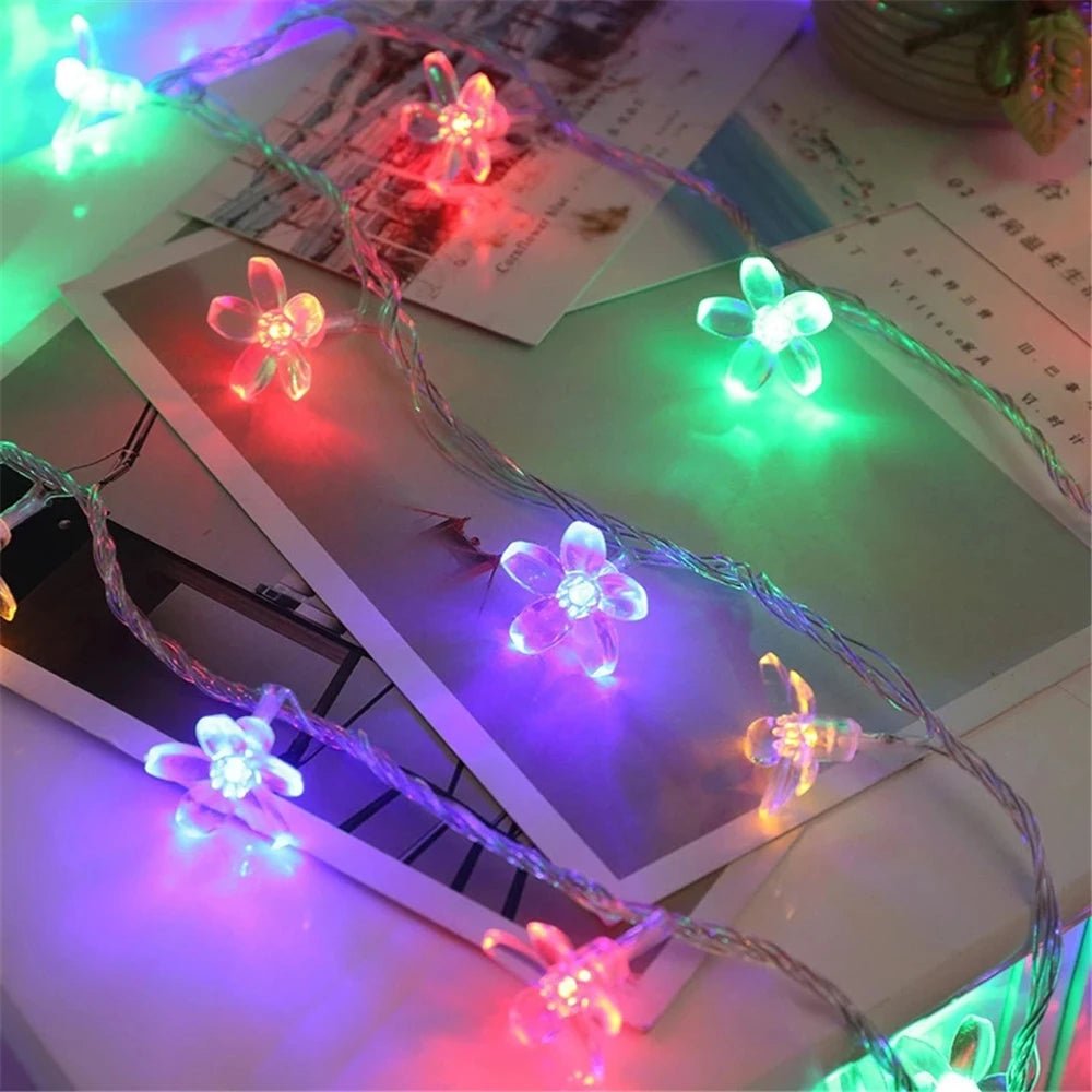 Cherry Blossom Flower Garland LED String Lights - Digwee