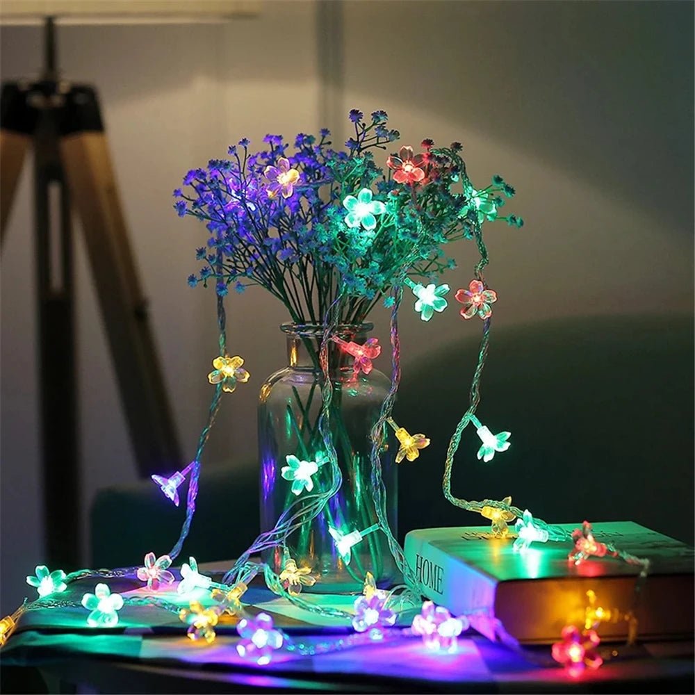 Cherry Blossom Flower Garland LED String Lights - Digwee
