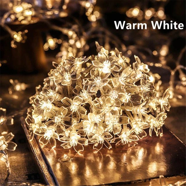 Cherry Blossom Flower Garland LED String Lights - Digwee