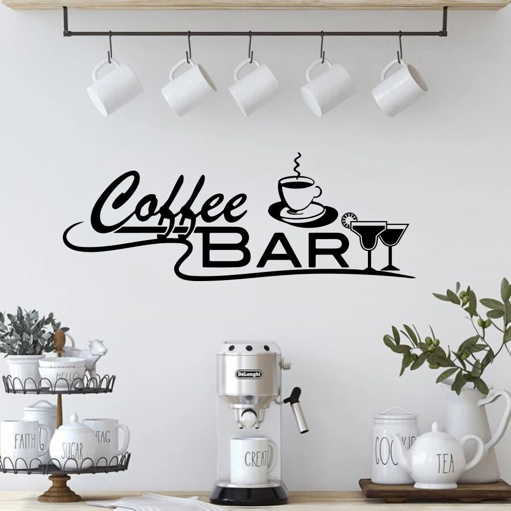 Coffee Bar Vinyl Wall Sticker Decal - Digwee