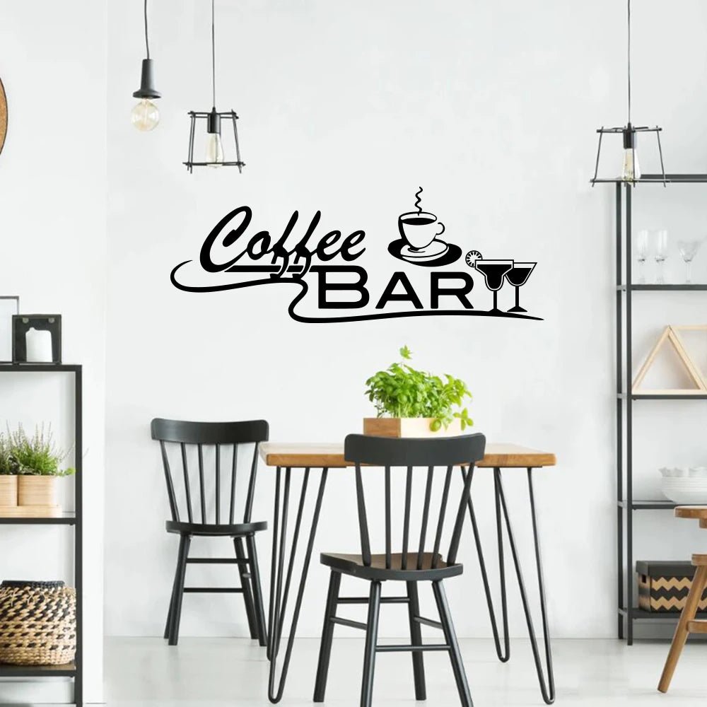 Coffee Bar Vinyl Wall Sticker Decal - Digwee