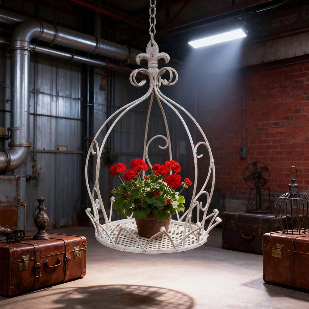 Crown - Shaped Hanging Iron Flower Pot Basket - Digwee