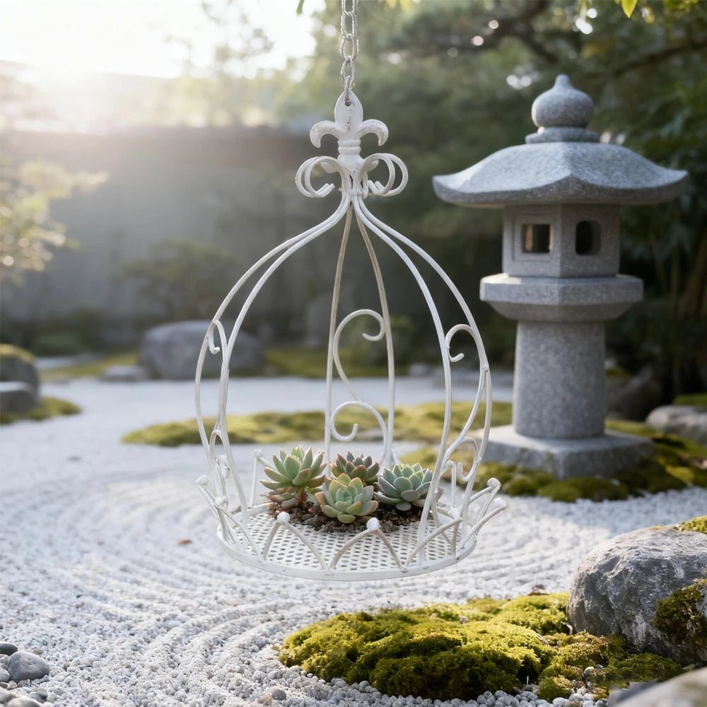 Crown - Shaped Hanging Iron Flower Pot Basket - Digwee