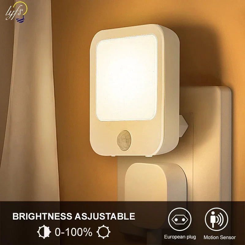 EU Plug LED Motion Sensor Night Light - Digwee
