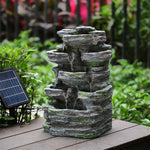 Faux Rock Garden Fountain with LED Lights - Digwee