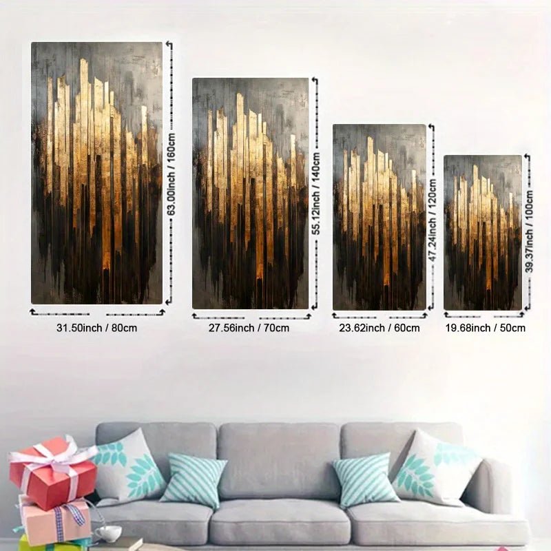 Framed Gold Abstract Canvas Wall Art - Digwee