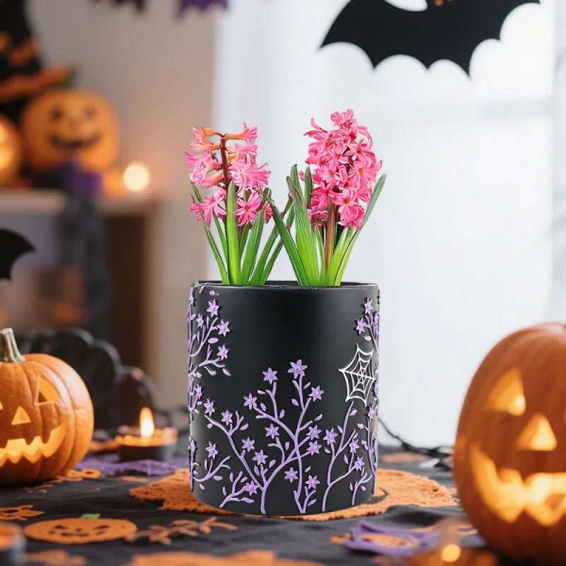 Halloween Witch Pumpkin House Resin Planter - Digwee