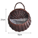 Handmade Rattan Wall - Mounted Flower Basket - Digwee