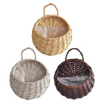 Handmade Rattan Wall - Mounted Flower Basket - Digwee