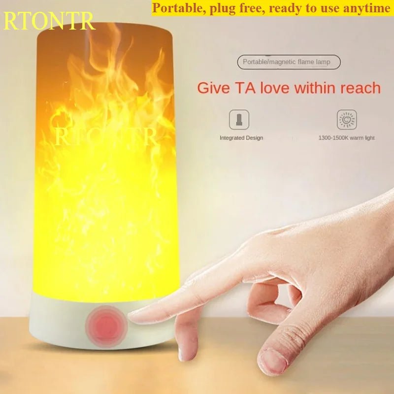 LED Simulated Flame Table Lamp - Digwee