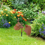 Metal Drummer Wind Spinner Garden Statue - Digwee