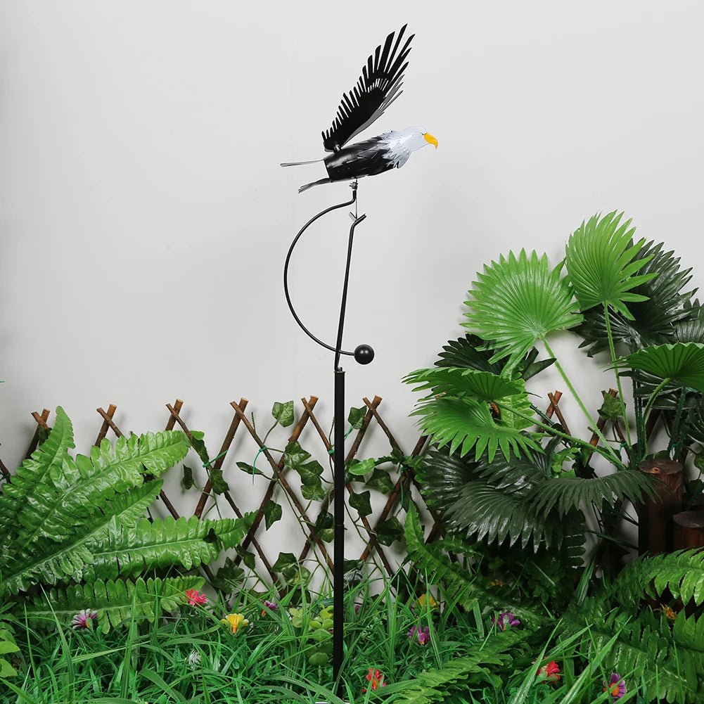 Metal Eagle Wind Spinner Garden Stake - Digwee