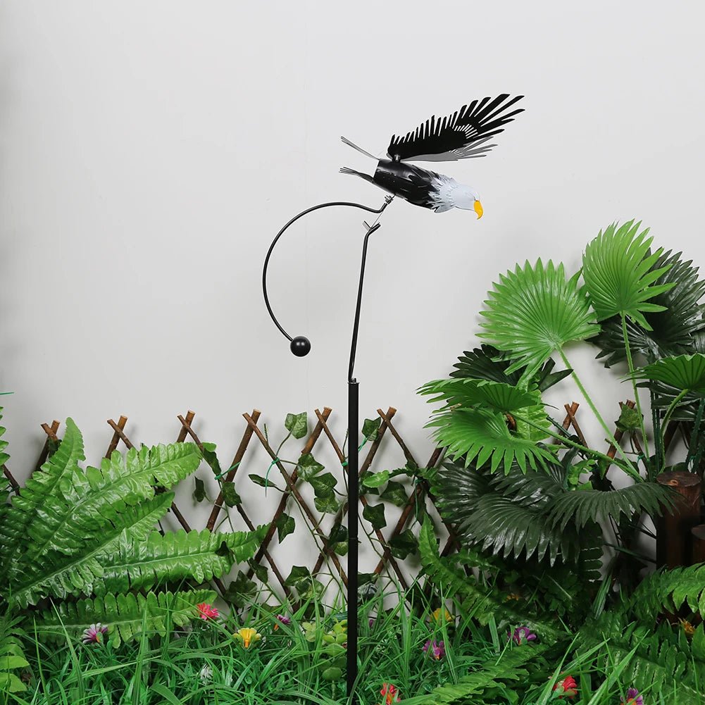 Metal Eagle Wind Spinner Garden Stake - Digwee