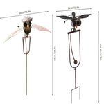 Metal Owl Wind Spinner with Flapping Wings - Digwee