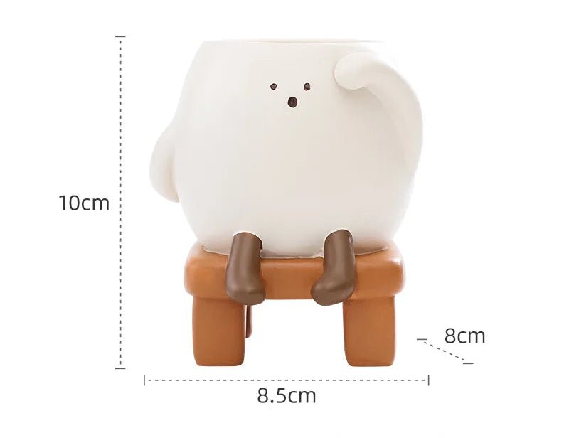 Mini Resin Flower Pot for Desk or Balcony - Digwee