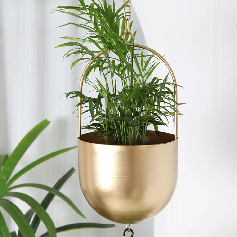 Minimalist Metal Hanging Planter Pot Basket - Digwee