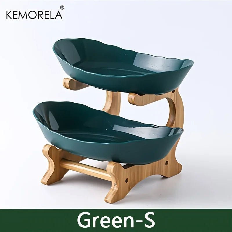 Modern Wooden Multi - Tier Snack Plate - Digwee