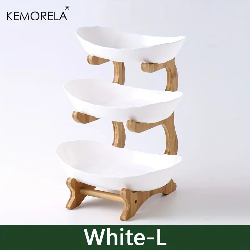 Modern Wooden Multi - Tier Snack Plate - Digwee