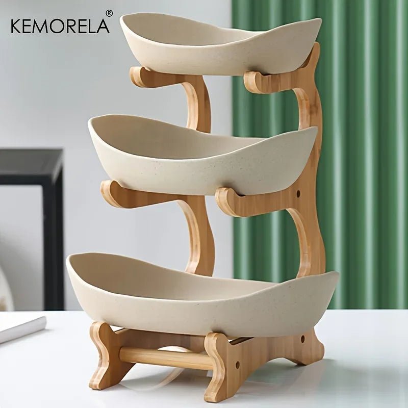 Modern Wooden Multi - Tier Snack Plate - Digwee