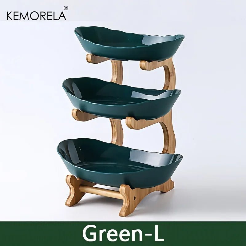 Modern Wooden Multi - Tier Snack Plate - Digwee