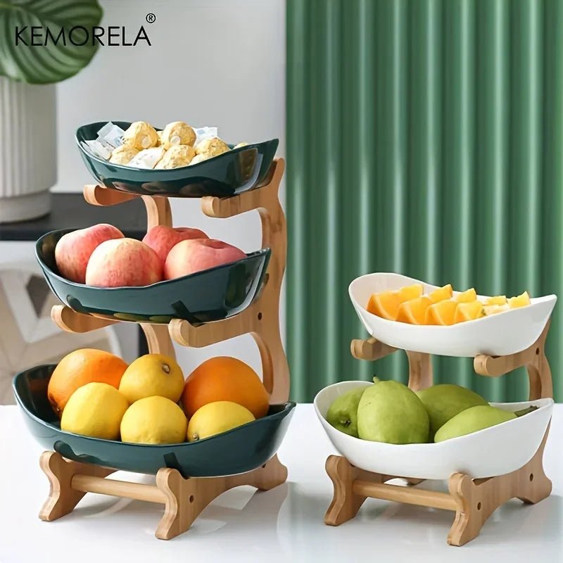 Modern Wooden Multi - Tier Snack Plate - Digwee