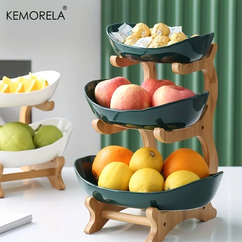 Modern Wooden Multi - Tier Snack Plate - Digwee