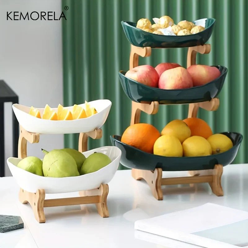 Modern Wooden Multi - Tier Snack Plate - Digwee