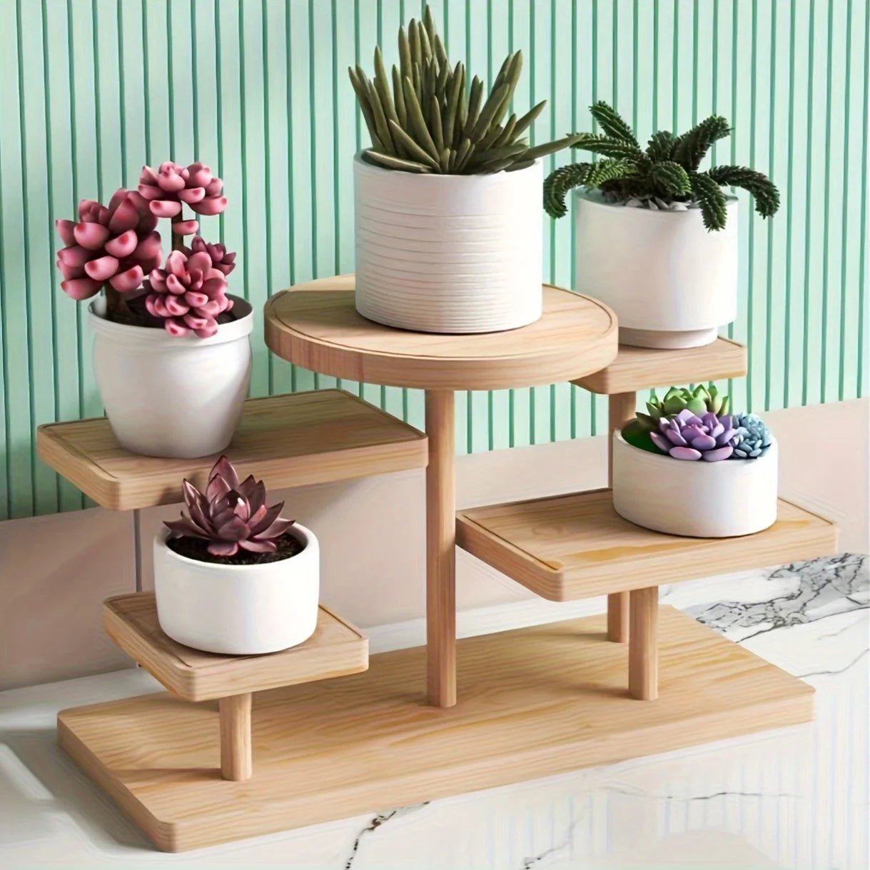Multi - Layer Wood Display Shelf - Digwee