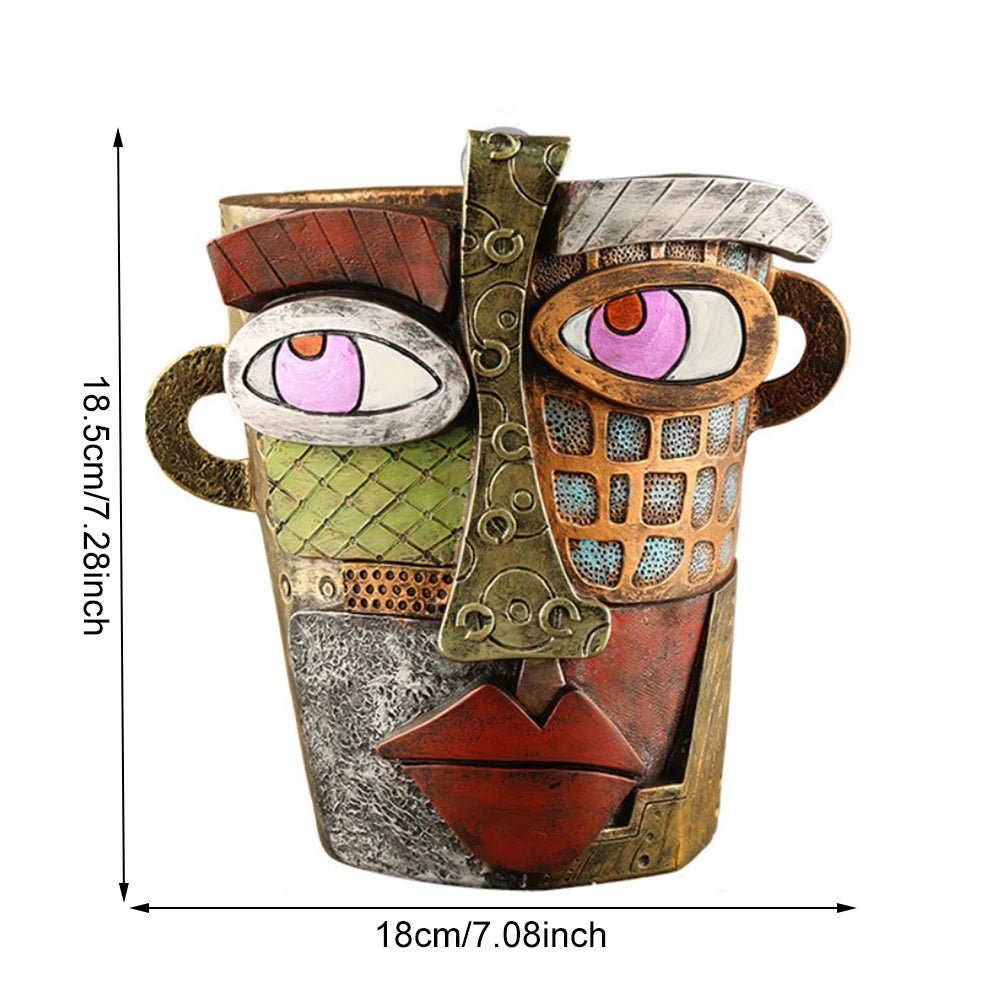 Picasso Abstract Face Resin Flower Pot - Digwee