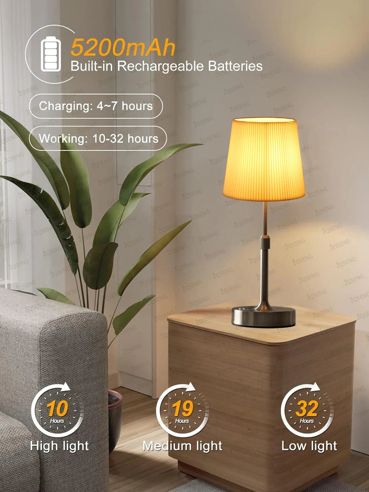 Rechargeable Cordless Touch Bedside Night Lamp - Digwee