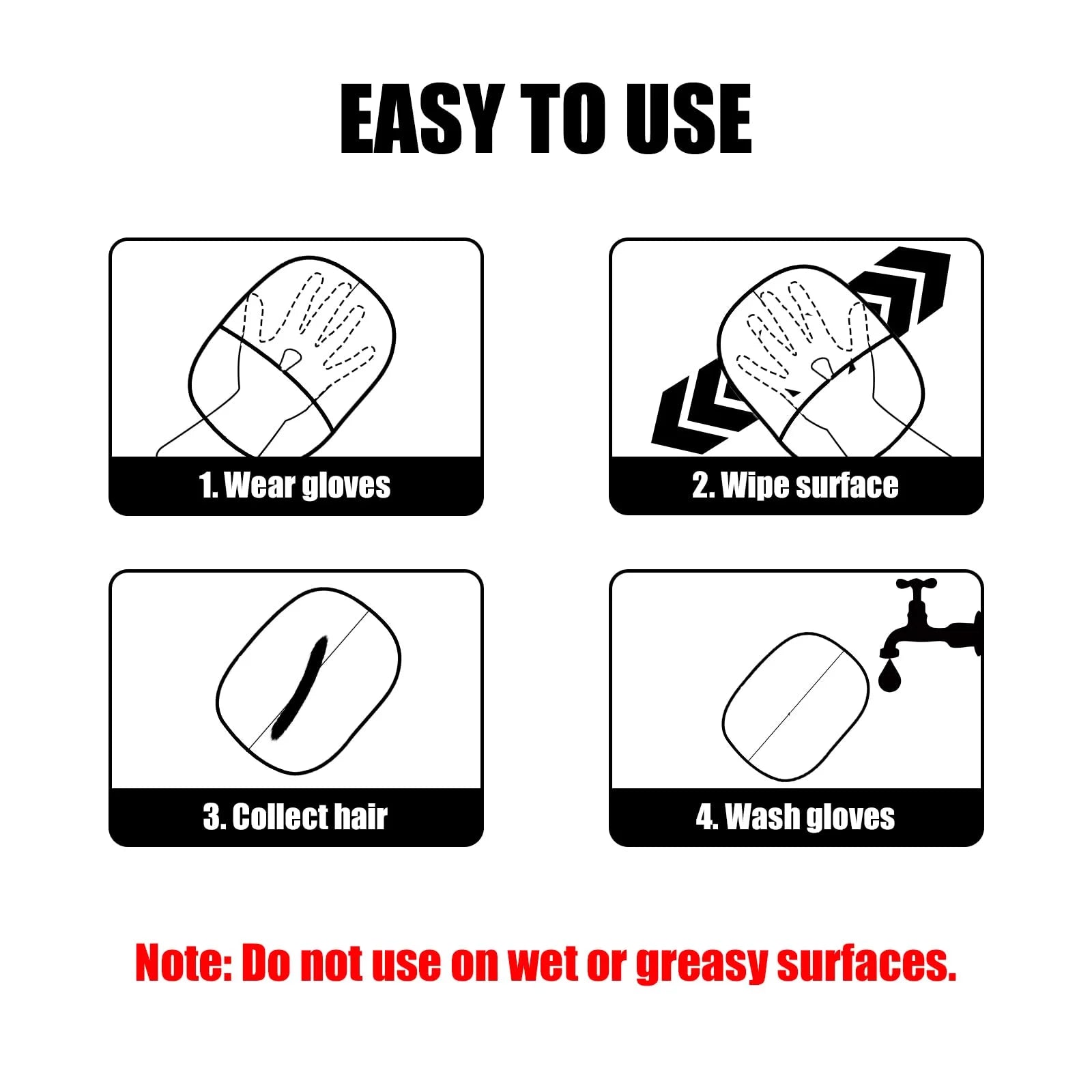 Reusable Double - Sided Pet Hair Removal Gloves - Digwee